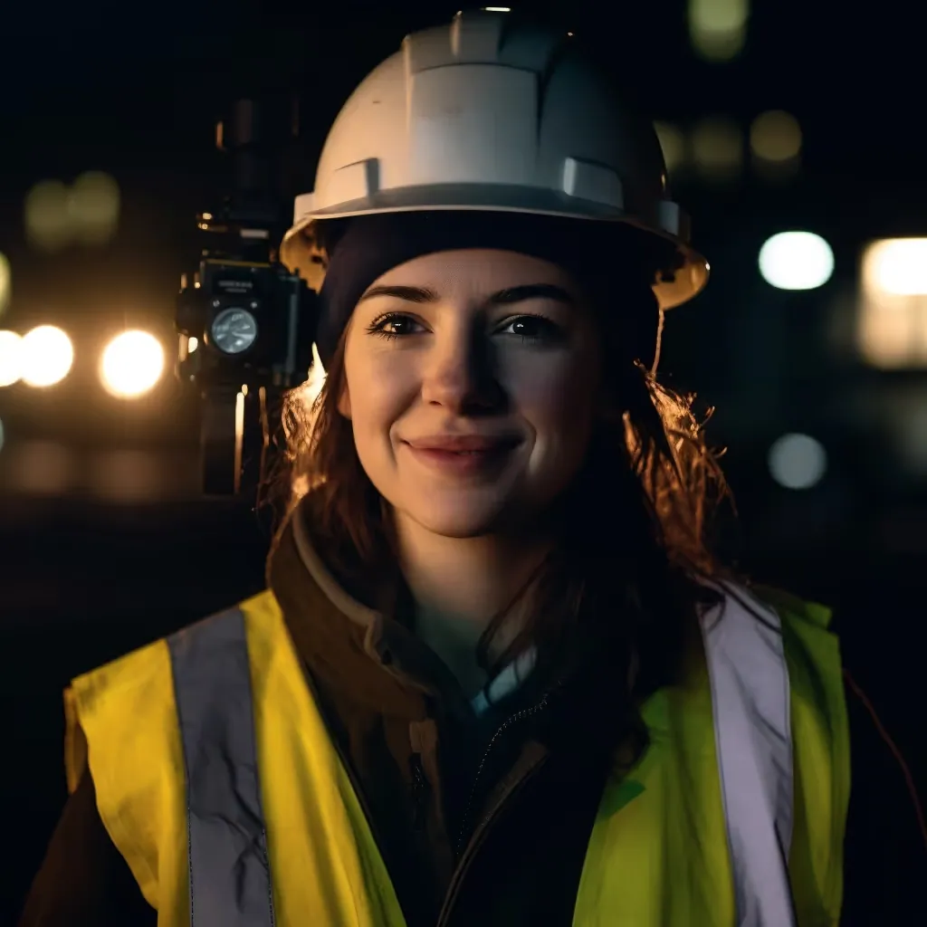 Female construction worker in London MJ